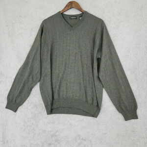 Joseph & Clyman Men's V-Neck Sweater 100% Merino Wool L  Italy 19PT